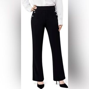 New, Rachel Zoe Elegant Black Wide Leg Trousers